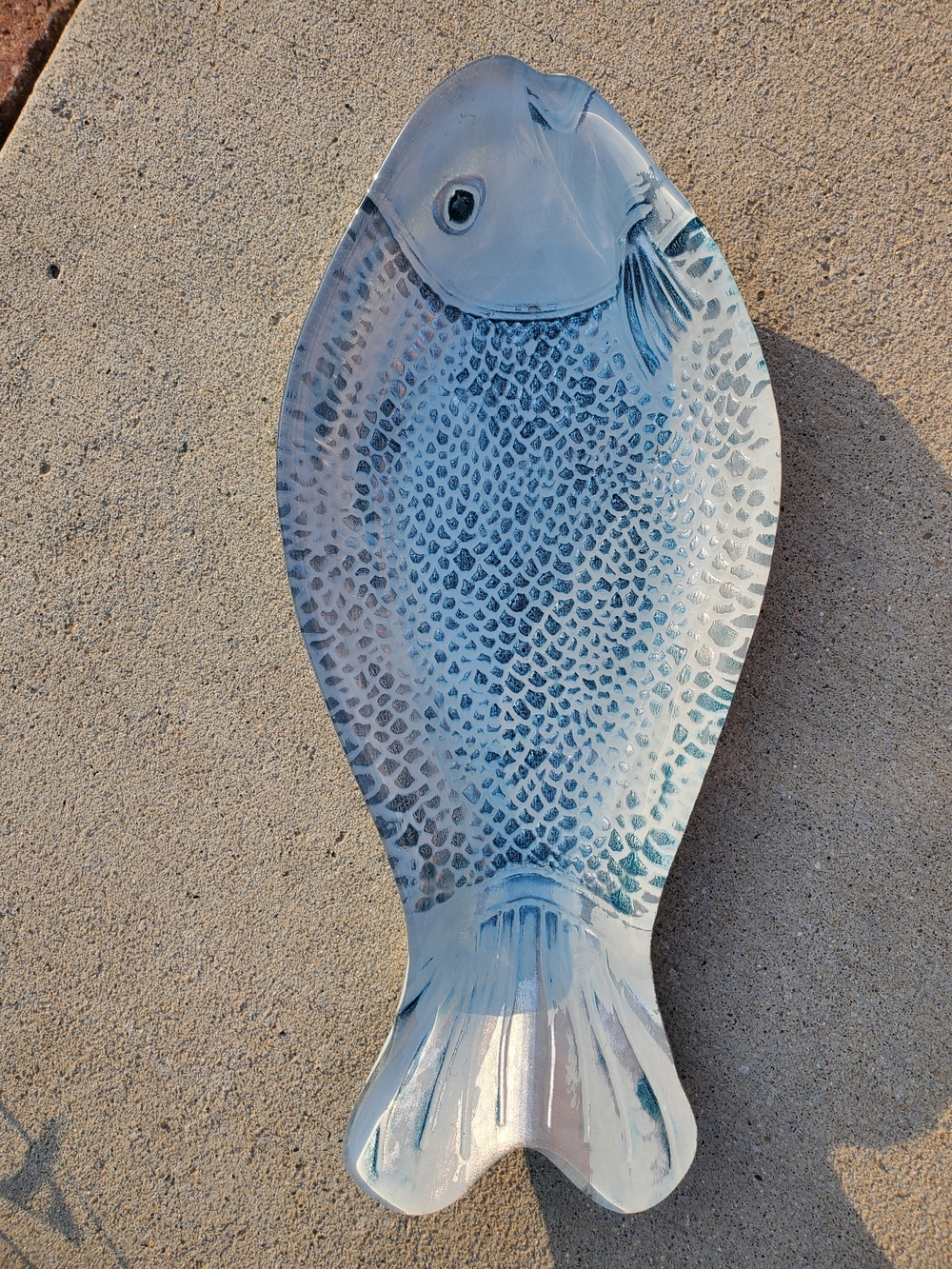 Blue Glass Decorative Fish Appetizer Dish